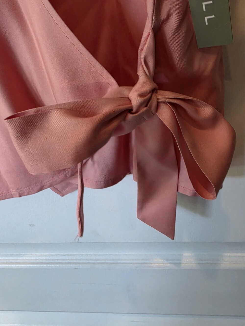 NWOT Kate Hill Pink Sleeveless Wrap Blouse with Side Tie - Picture 3 of 9